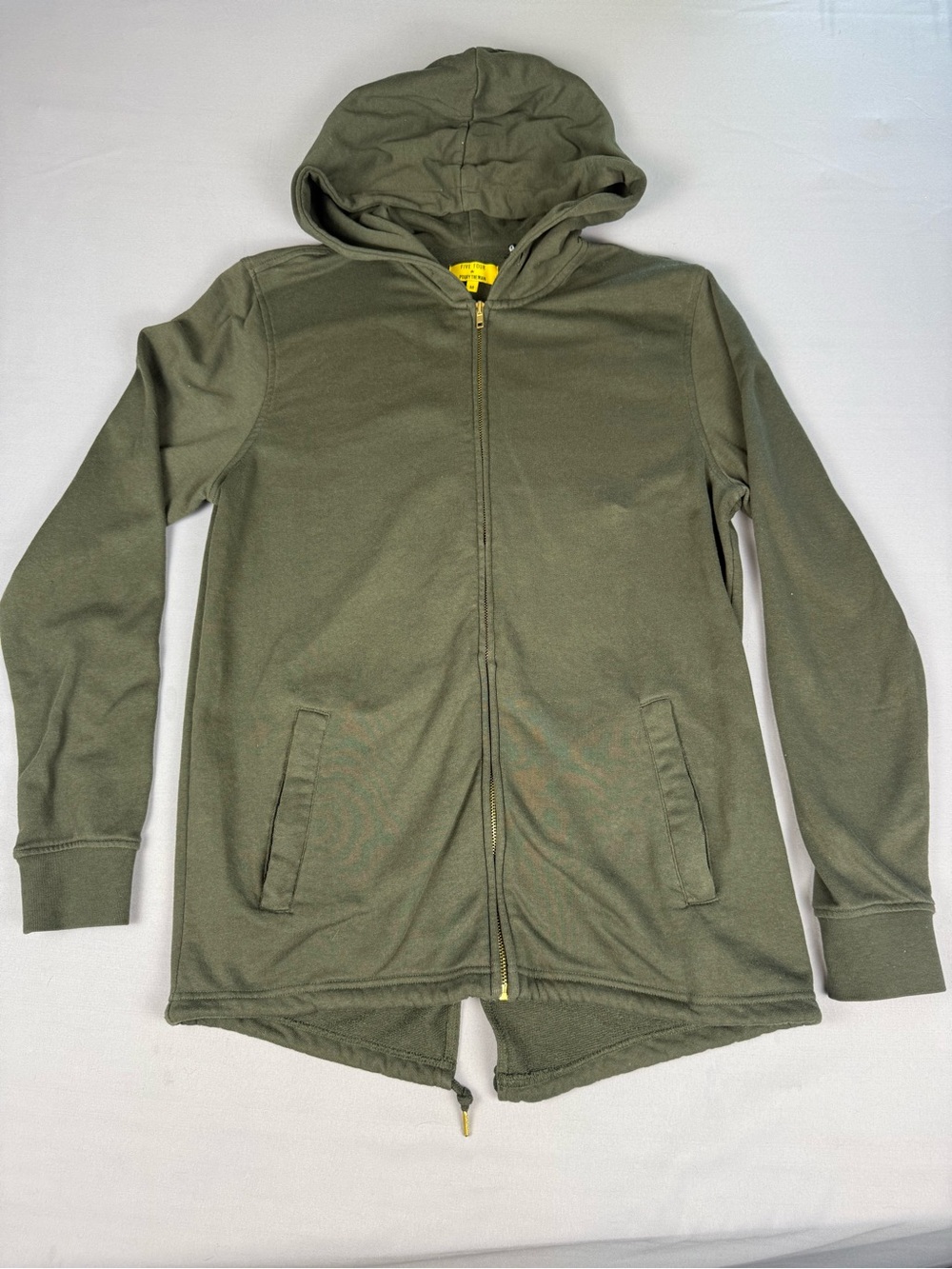 Five Four Olive Military Fishtail Zip Hoodie Sweatshirt Men’s Medium